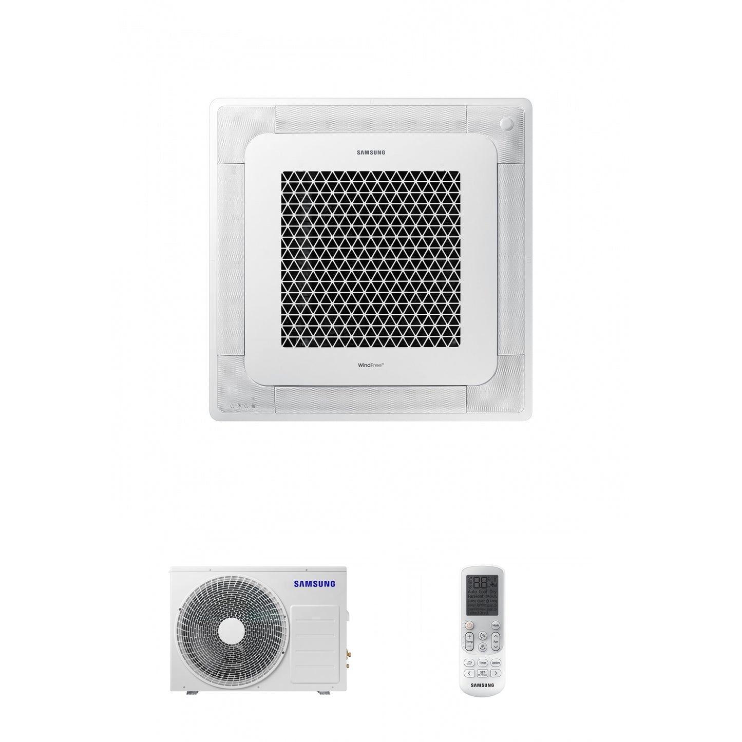 Samsung CAC 14kW 4 Way cassette WindFree with 4 way fascia panel and wireless controller