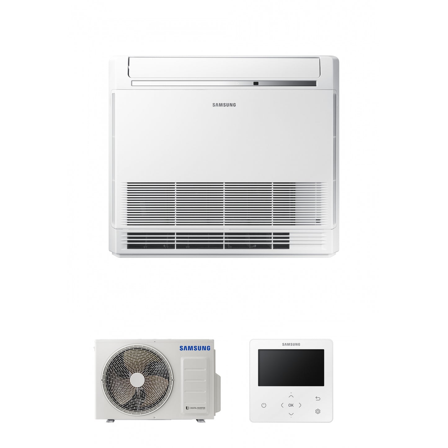 Samsung CAC 3.5kW Floor standing console high efficiency with colour premium wired controller