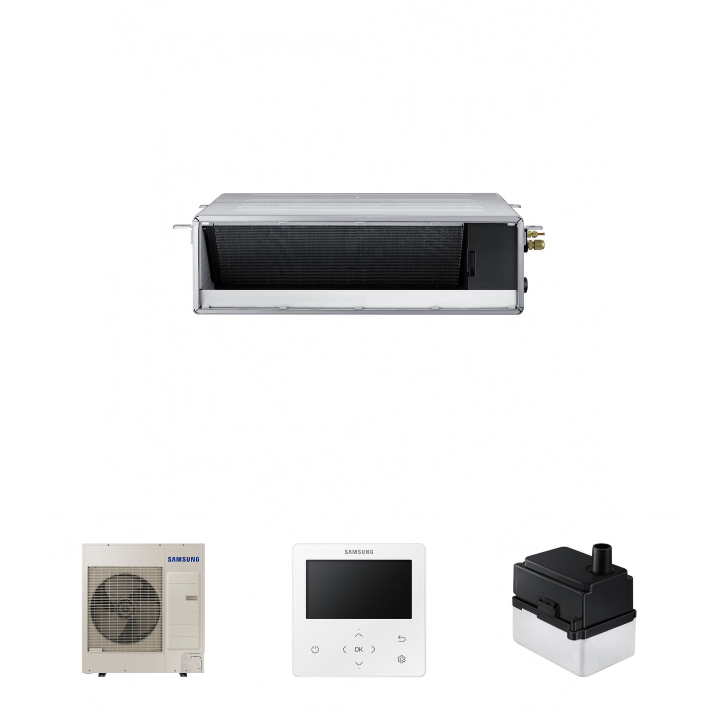 Samsung CAC 12kW Ducted high efficiency unit with colour premium wired controller and external drain pump