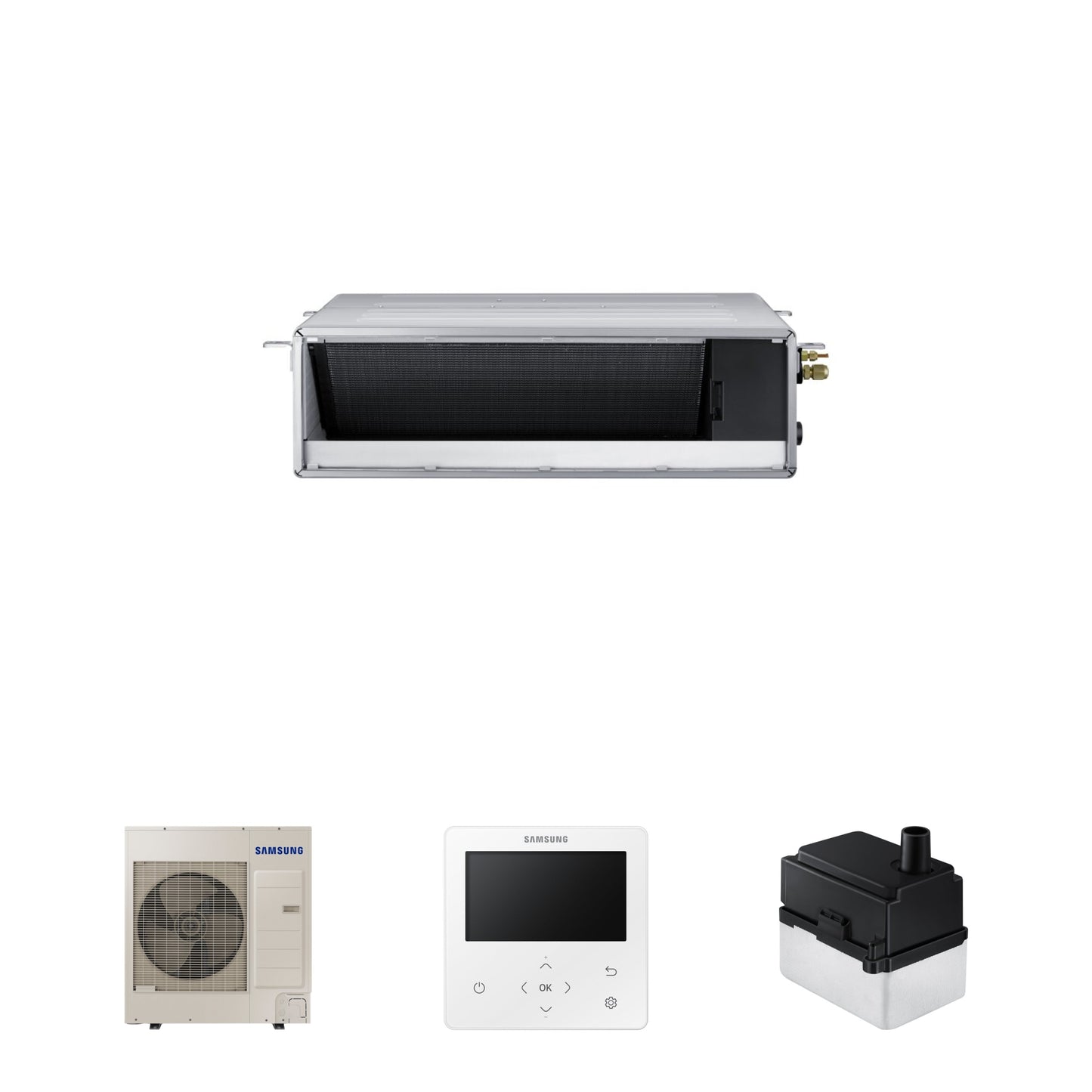 Samsung CAC 12kW Ducted high efficiency unit with colour premium wired controller and external drain pump