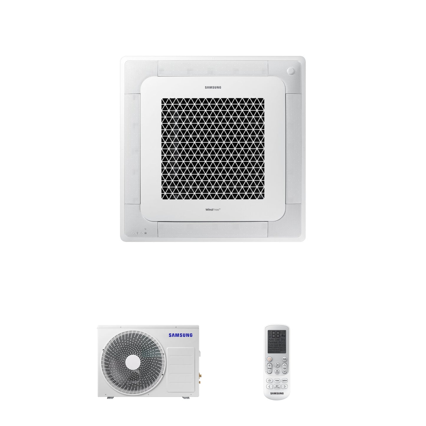 Samsung CAC 5.2kW 4 Way cassette WindFree with 4 way fascia panel and wireless controller
