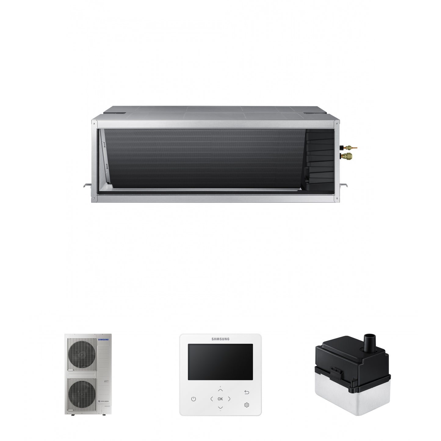 Samsung CAC 20kW Large Ducted unit with colour premium wired controller and external drain pump