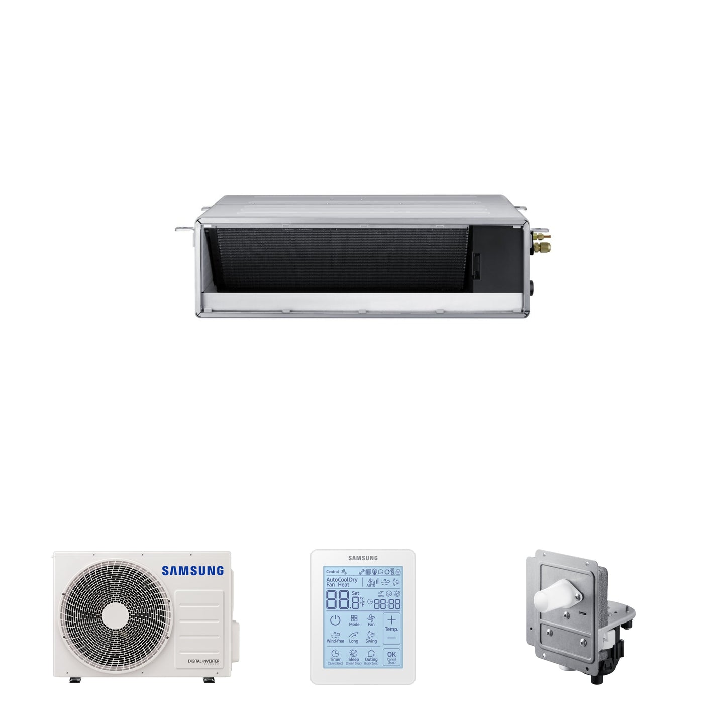 Samsung CAC 5.2kW Ducted high efficiency unit with simplified wired controller and internal drain pump