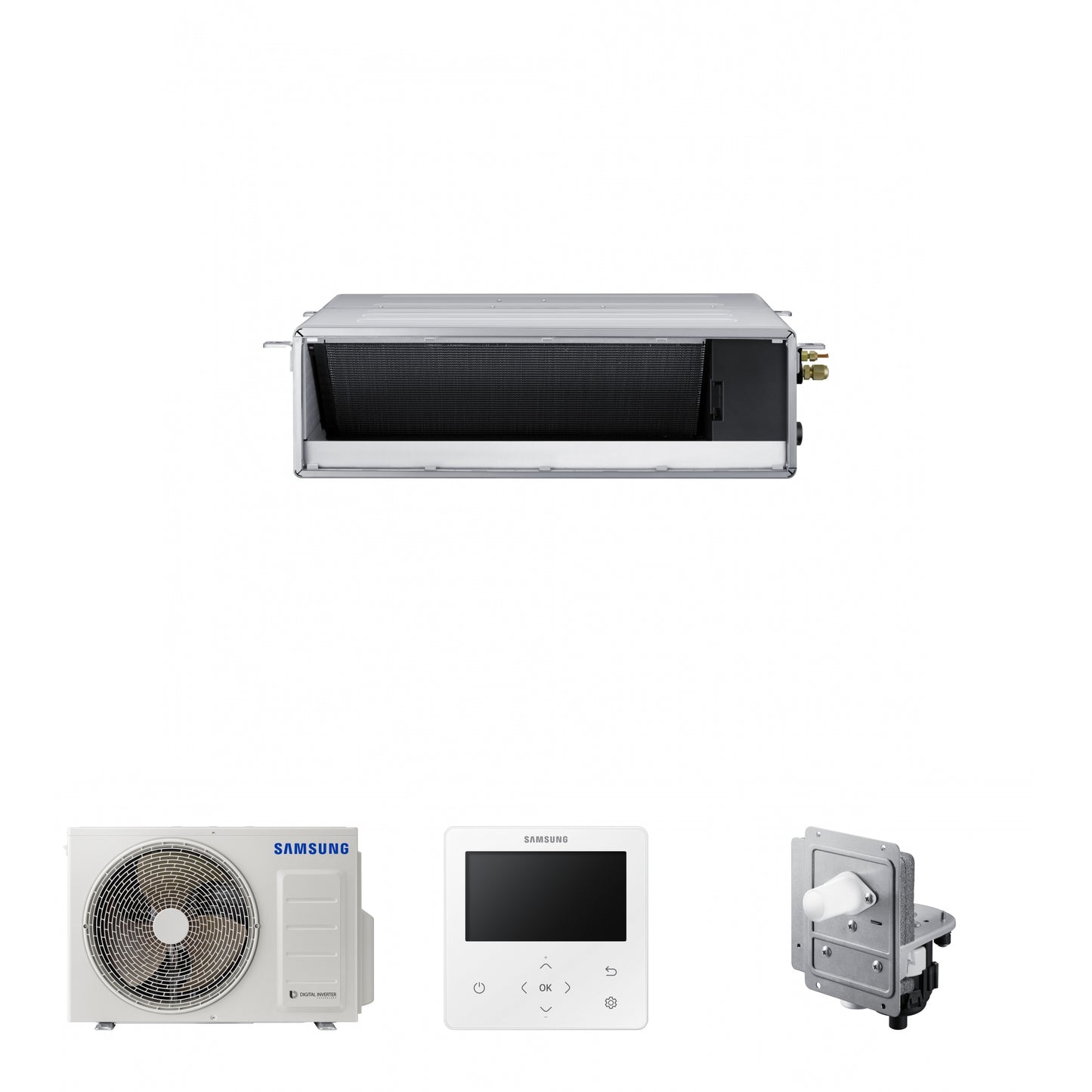 Samsung CAC 3.5kW Ducted high efficiency unit with colour premium wired controller and internal drain pump
