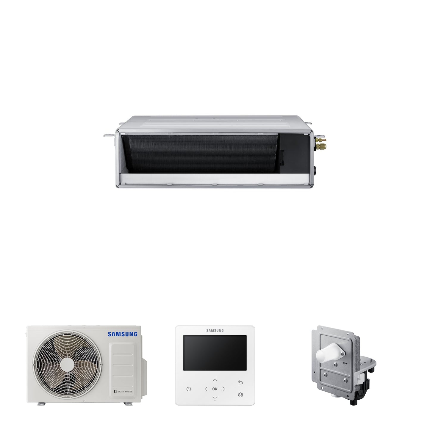 Samsung CAC 3.5kW Ducted high efficiency unit with colour premium wired controller and internal drain pump
