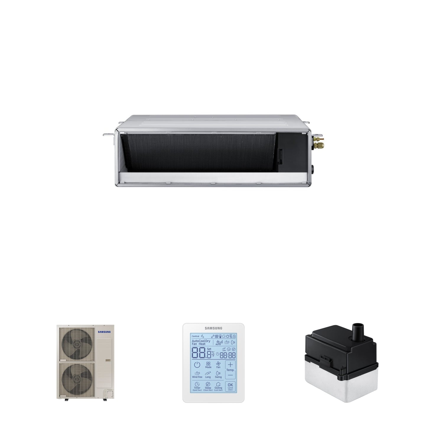 Samsung CAC 14kW MSP Ducted unit with external drain pump and simplified wired controller