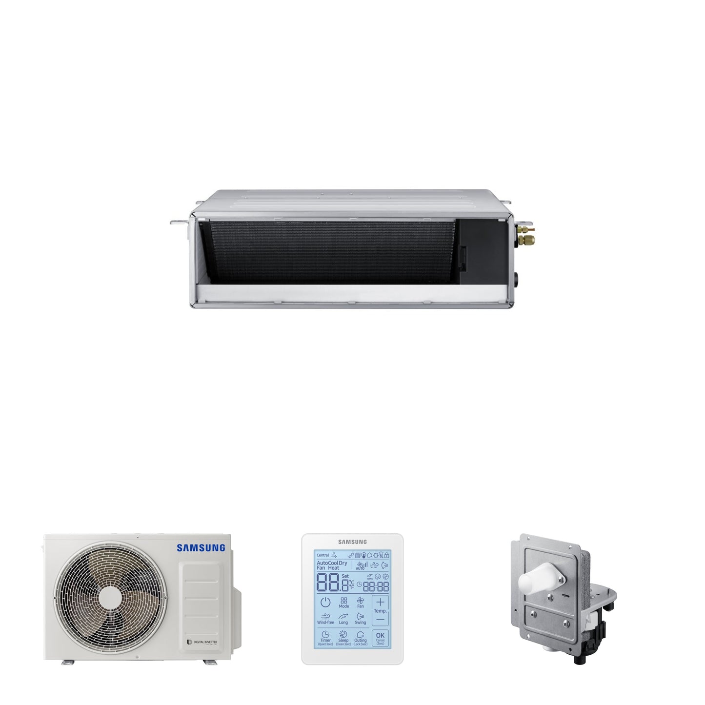 Samsung CAC 3.5kW Duct S unit with simplified wired controller and internal drain pump