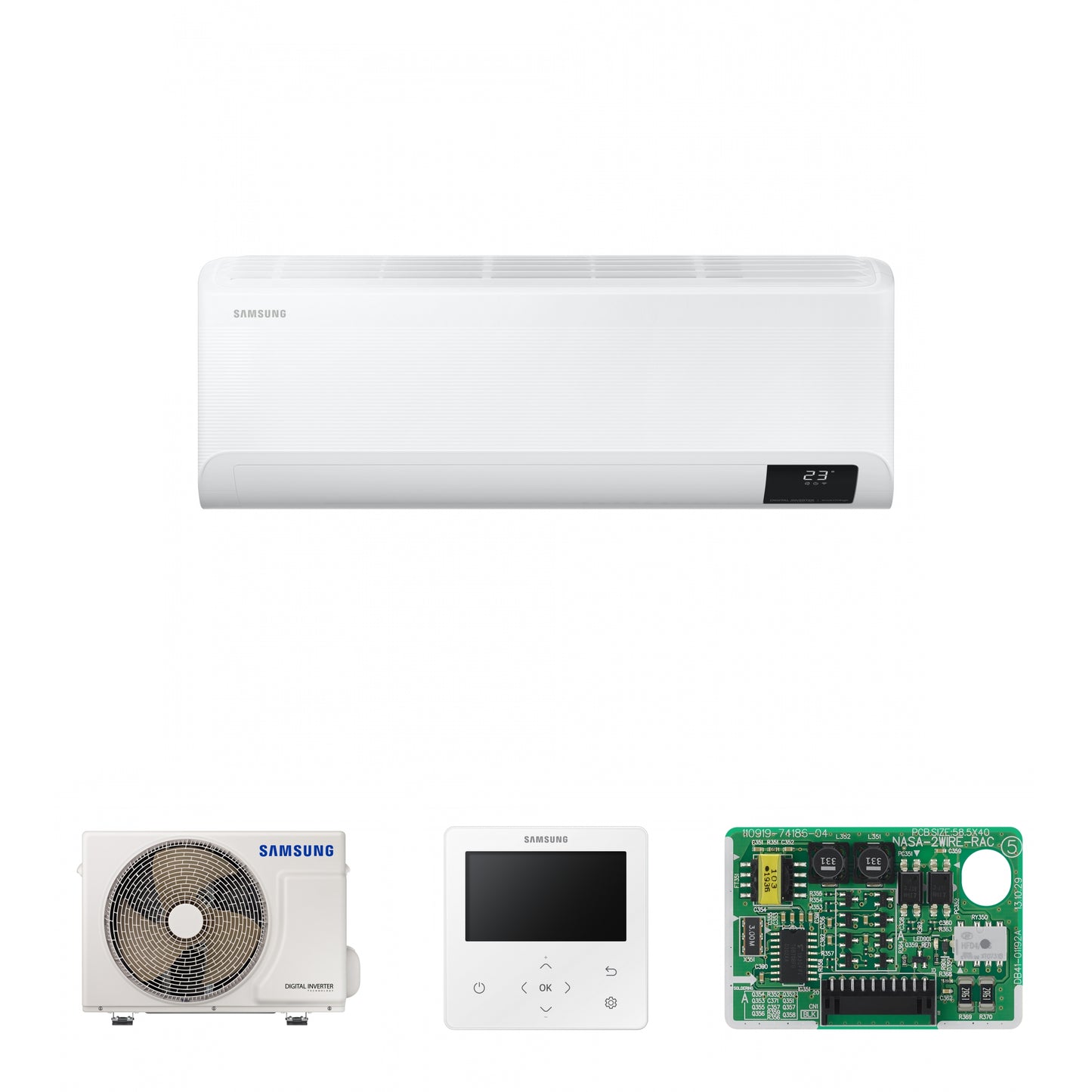 Samsung RAC Cebu 2, 2.5kW Wall mounted with colour premium wired controller and central control interface module