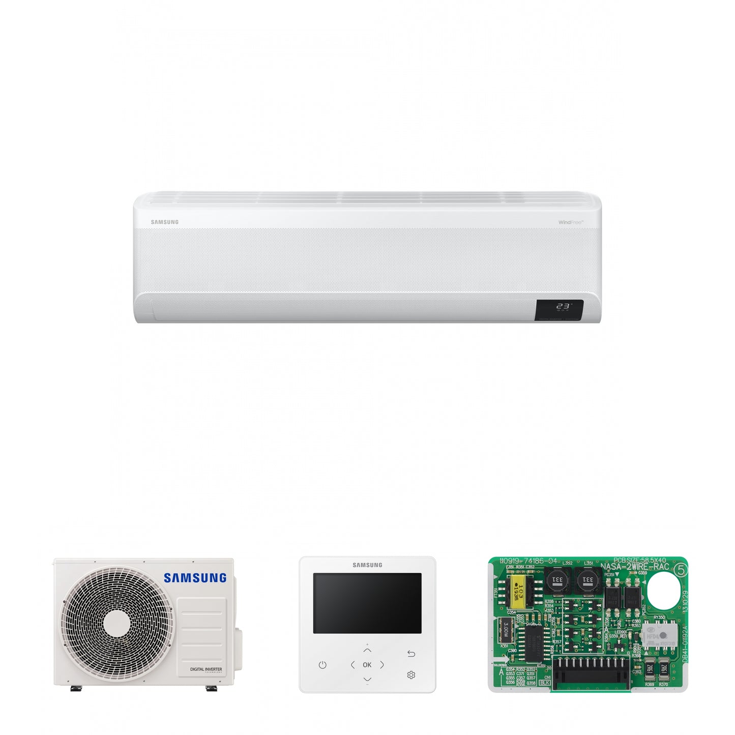 Samsung RAC Avant 4, 5.0kW Wall mounted WindFree with colour premium wired controller and central control interface module