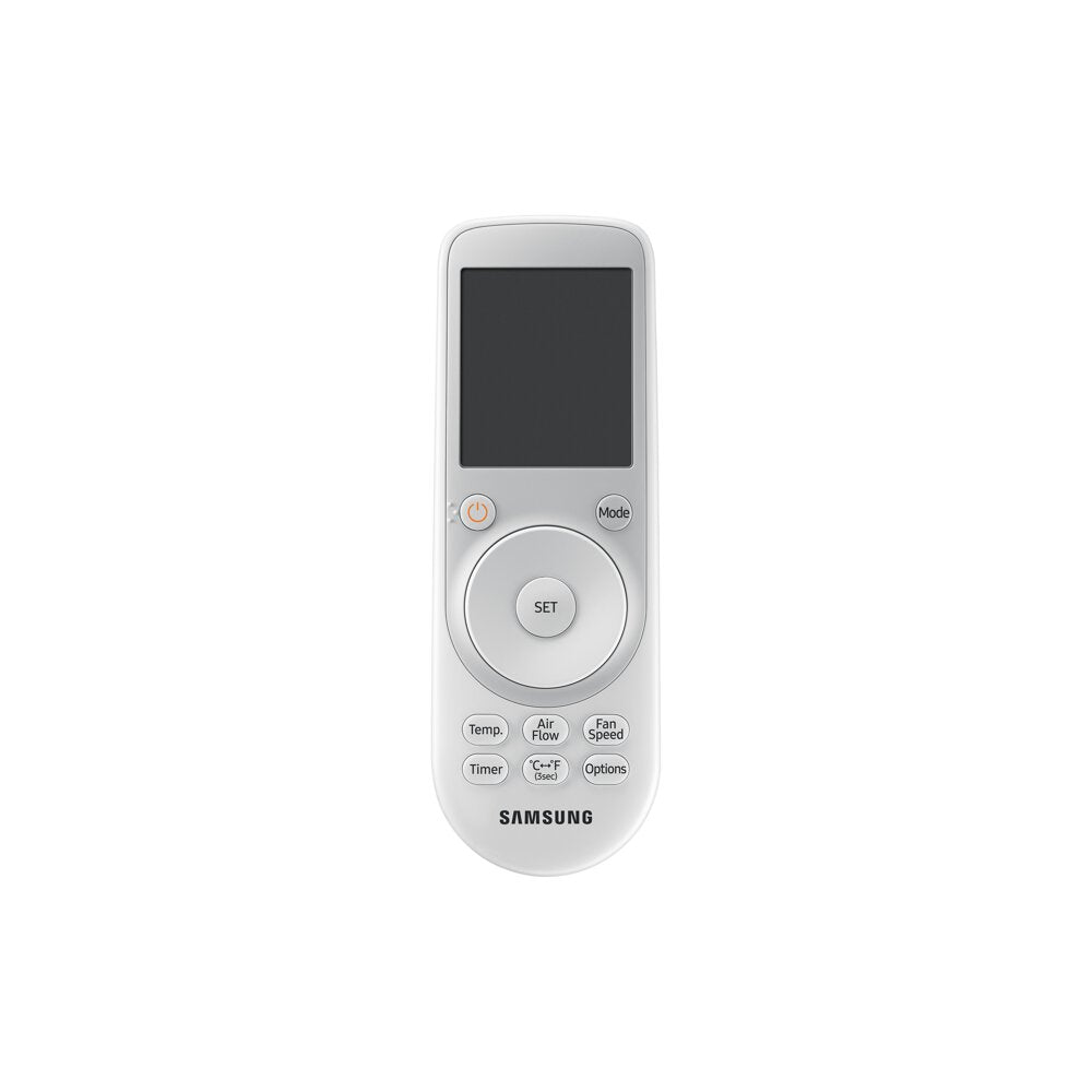 Samsung CAC 7.1kW 360 Cassette with white circular fascia panel and wireless controller