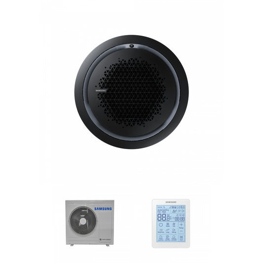 Samsung CAC 7.1kW 360 Cassette high efficiency with black circular fascia panel and simplified wired controller