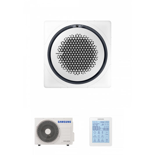 Samsung CAC 5.2kW 360 Cassette high efficiency with white square fasica panel and simplified wired controller