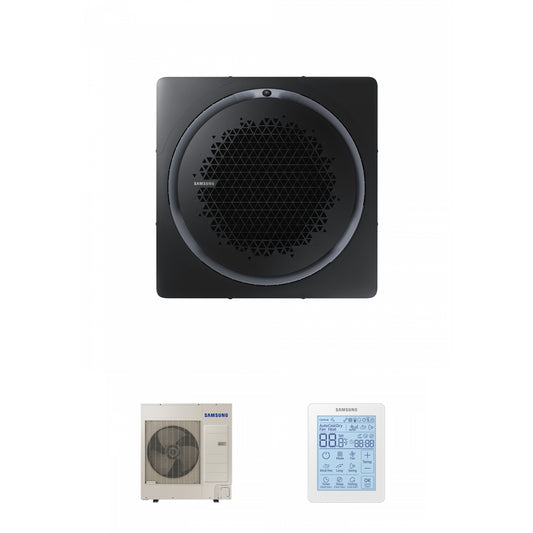 Samsung CAC 12kW 360 Cassette high efficiency with black square fascia panel and simplified wired controller