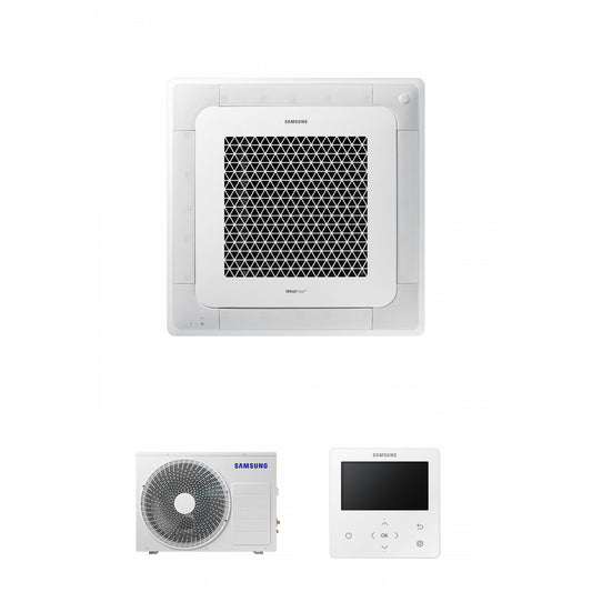 Samsung CAC 12kW 4 Way cassette WindFree with 4 way fascia panel and colour premium wired controller