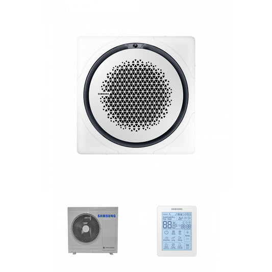 Samsung CAC 7.1kW 360 Cassette high efficiency with white square fascia panel and simplified wired controller