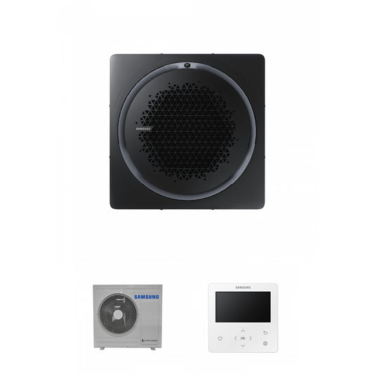 Samsung CAC 7.1kW 360 Cassette high efficiency with black square fascia panel and colour premium wired controller