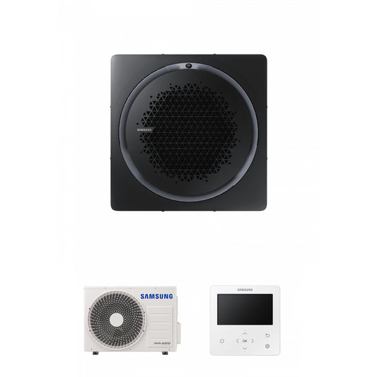 Samsung CAC 5.2kW 360 Cassette high efficiency with black square fascia panel and colour premium wired controller