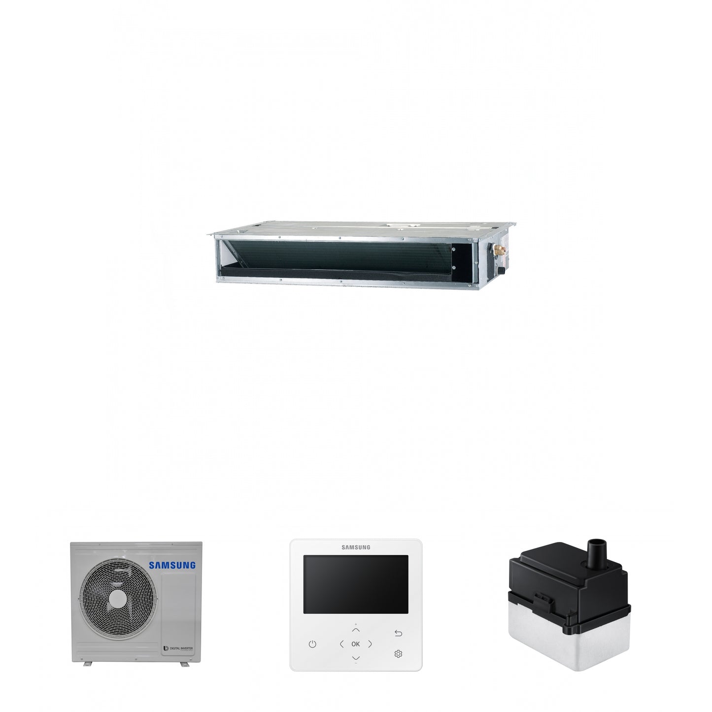 Samsung CAC 7.1kW Slim ducted high efficiency unit with colour premium wired controller