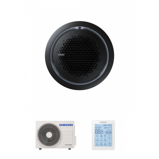 Samsung CAC 5.2kW 360 Cassette high efficiency with black circular fascia panel and simplified wired controller