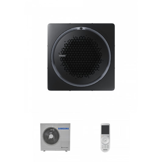 Samsung CAC 7.1kW 360 Cassette with black square fascia panel and wireless controller