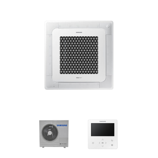 Samsung CAC 7.1kW 4 Way cassette high efficiency WindFree with 4 way fascia panel and colour premium wired controller
