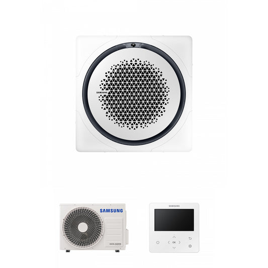Samsung CAC 5.2kW 360 Cassette high efficiency with white square fasica panel and simplified wired controller