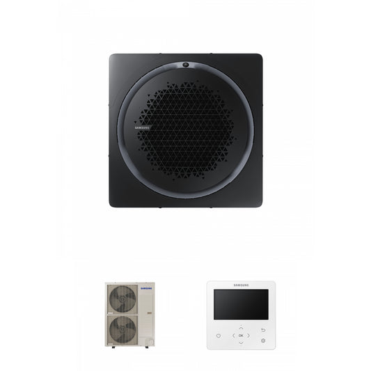 Samsung CAC 14kW 360 Cassette with black square fascia panel and colour premium wired controller