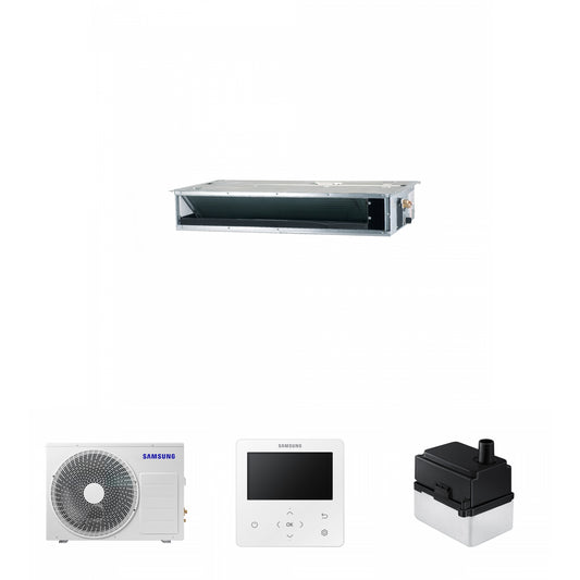 Samsung CAC 5.2kW Slim ducted high efficiency unit with colour premium wired controller and external drain pump