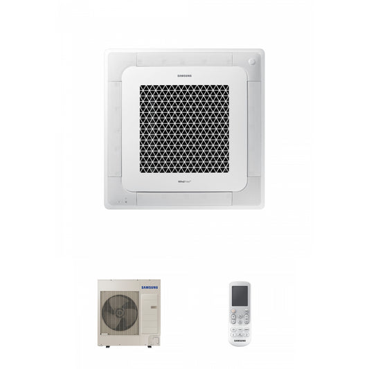 Samsung CAC 10kW 4 Way cassette high efficiency WindFree with 4 way fascia panel and wireless controller