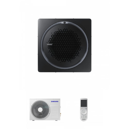 Samsung CAC 14kW 360 Cassette with black square fascia panel and wireless controller