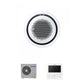 Samsung CAC 7.1kW 360 Cassette with white circular fascia panel and colour premium wired controller
