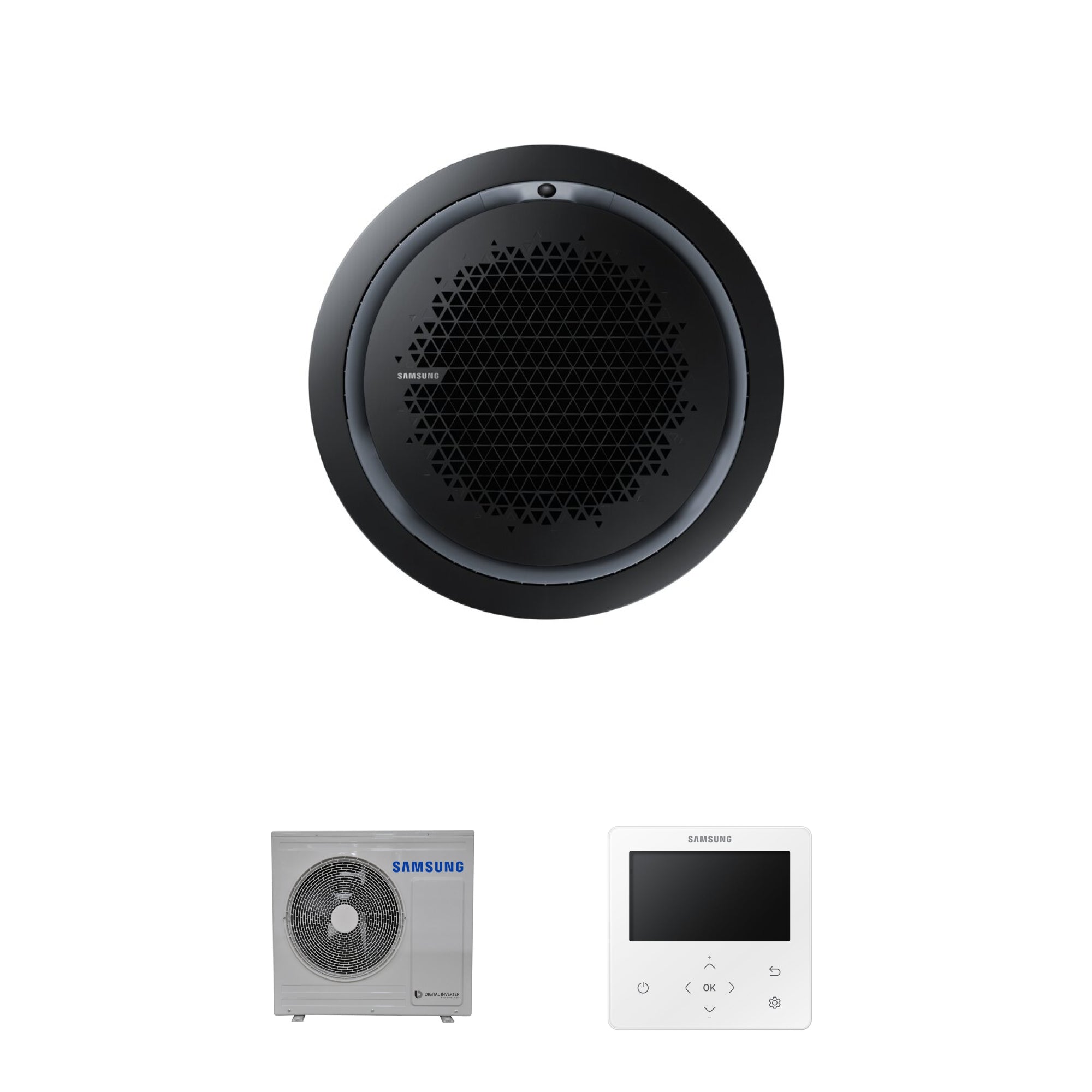 Samsung CAC 7.1kW 360 Cassette high efficiency with black circular fas ...