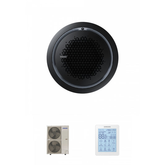Samsung CAC 14kW 360 Cassette high efficiency with black circular fascia panel and simplified wired controller