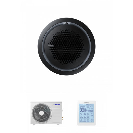 Samsung CAC 14kW 360 Cassette with black circular fascia panel and simplified wired controller