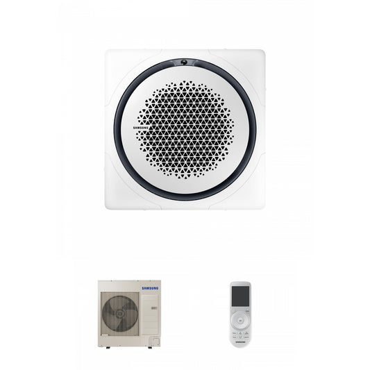 Samsung CAC 12kW 360 Cassette with white square fascia panel and wireless controller