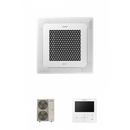 Samsung CAC 14kW 4 Way cassette WindFree with 4 way fascia panel and colour premium wired controller