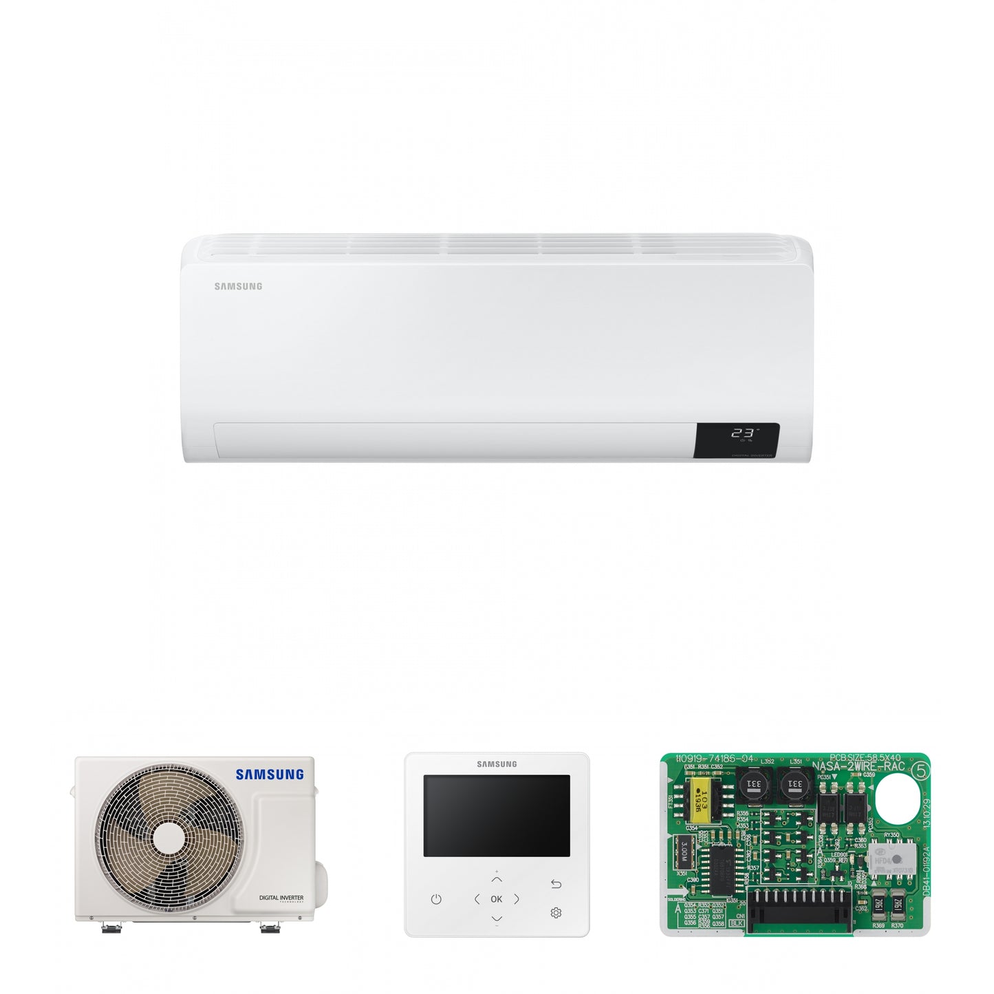 Samsung RAC Luzon 1, 3.5kW Wall mounted with colour premium wired controller and central control interface module