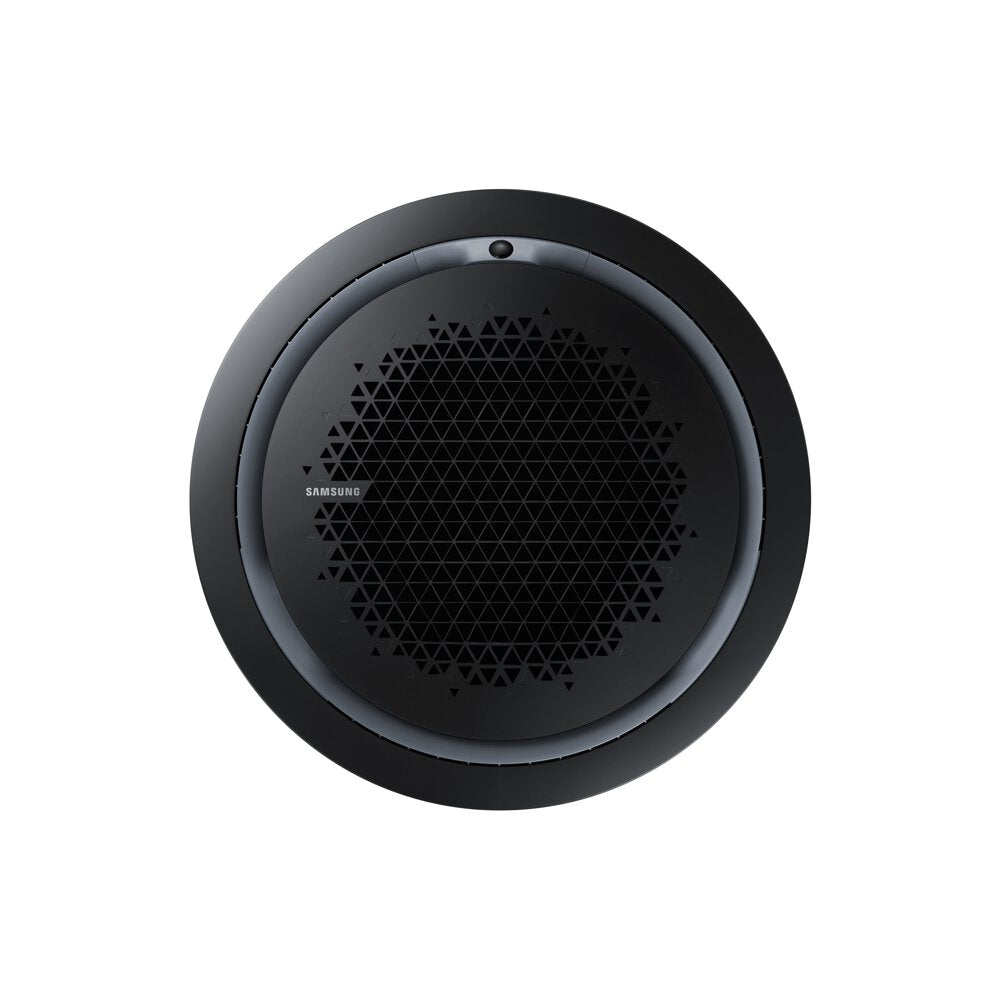 Samsung CAC 10kW 360 Cassette high efficiency with black circular fascia panel and wireless controller
